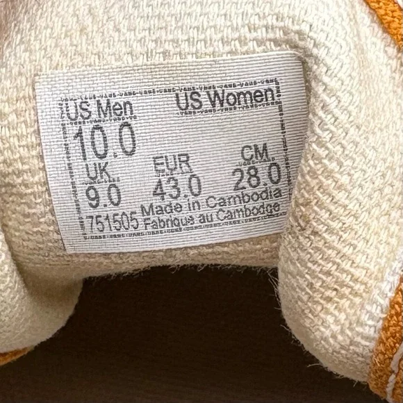 Vans Authentic Off the Wall Lace up Orange White sneakers, Mens Size 10 - Picture 9 of 9